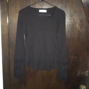 Lace sleeved Henley top